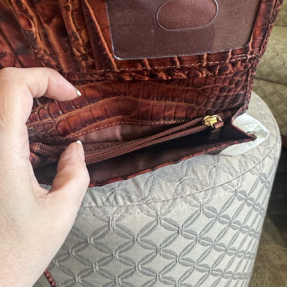 Brahmin Caroline Pecan Melbourne Genuine Leather Tote & Matching Wristlet/Wallet - Picture 11 of 12